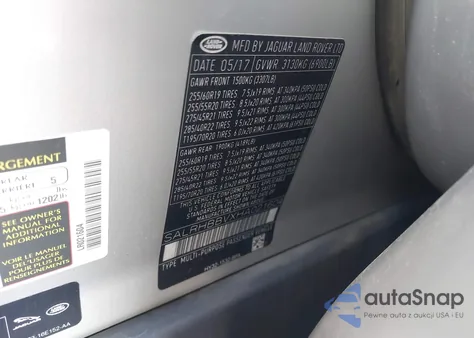 2017 Land Rover Discovery Hse Luxury from USA, damaged, VIN SALRHBBVXHA021604